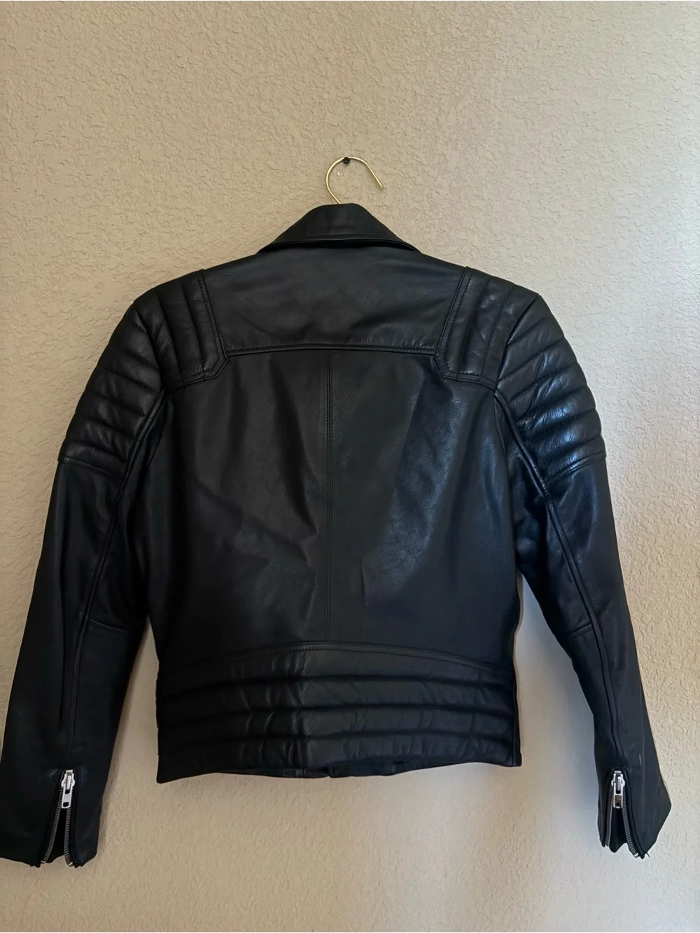 H&M Men’s Black Leather-Trim Jacket
